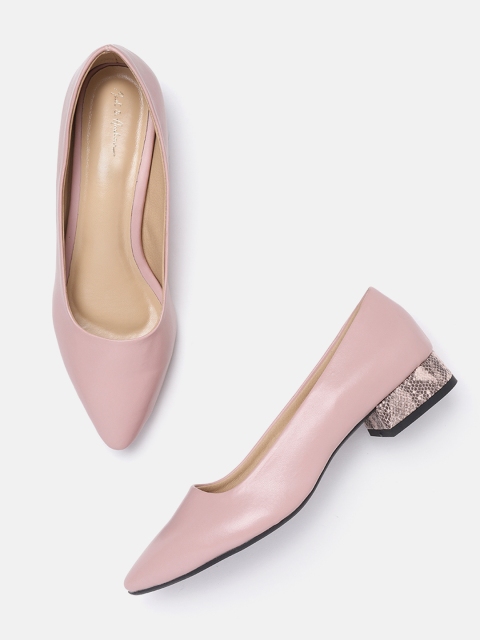 

Mast & Harbour Women Peach-Coloured Solid Pumps