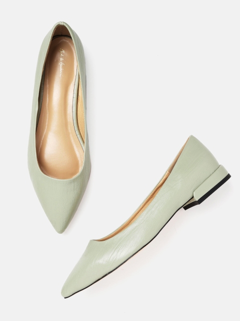 

Mast & Harbour Women Light Green Solid Ballerinas