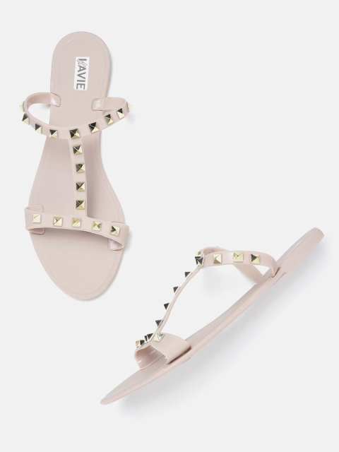 

Lavie Women Beige Studded Open Toe Flats