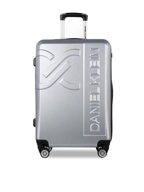 

Daniel Klein Unisex Silver-Toned Solid Cabin Trolley Suitcase