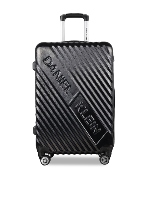 

Daniel Klein Unisex Black Textured 360 Degree Large Trolley Bag