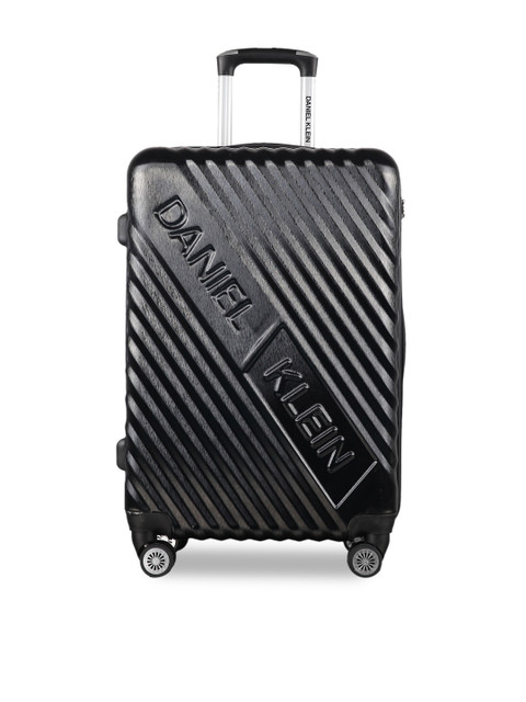 

Daniel Klein Unisex Black Textured Medium Trolley Suitcase