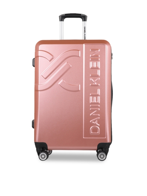 

Daniel Klein Unisex Rose Gold-Toned Solid Cabin Trolley Suitcase