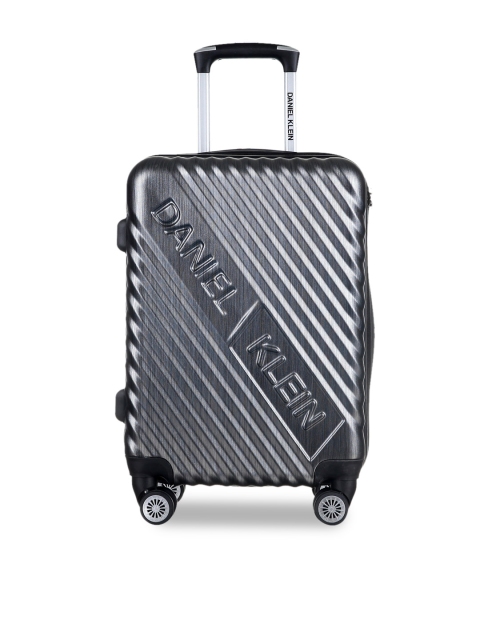

Daniel Klein Unisex Grey Textured Large Trolley Suitcase