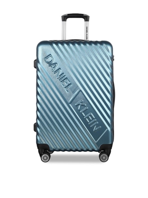 

Daniel Klein Unisex Blue Textured Medium Trolley Suitcase