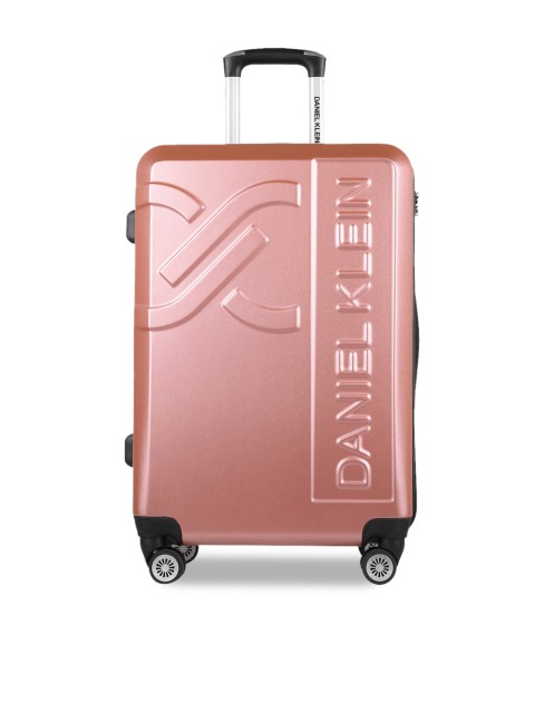 

Daniel Klein Unisex Rose Gold-Toned Solid Large Trolley Suitcase