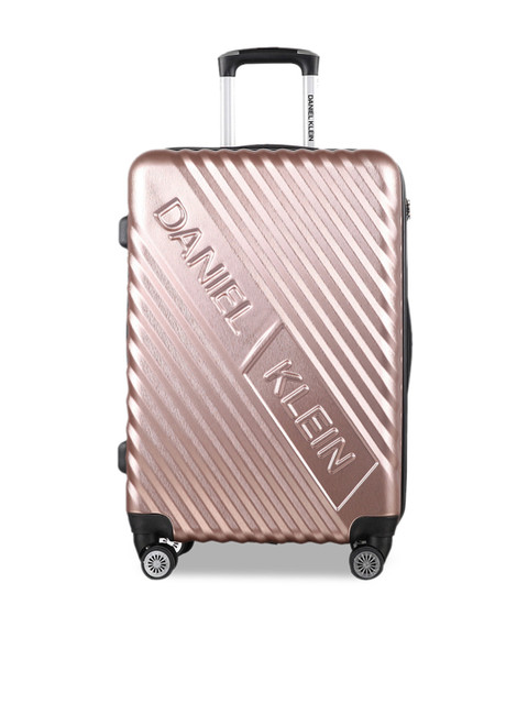 

Daniel Klein Unisex Rose Gold-Toned Textured 360 Degree Medium Trolley Suitcase