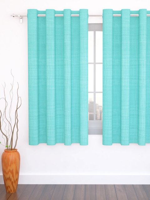 

Story@home Turquoise Blue Jacquard Textured Single Window Curtain