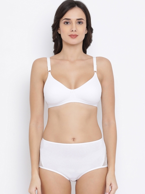 

Clovia Women White Solid Lingerie Set COMBBP81732B