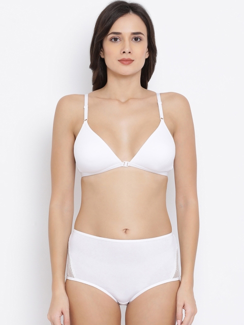 

Clovia Women White Solid Lingerie Set COMBBP77332B