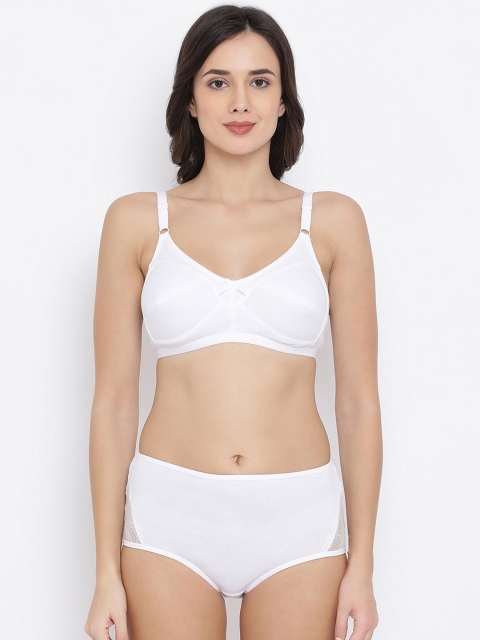 

Clovia Women White Solid Lingerie Set COMBBP30232B