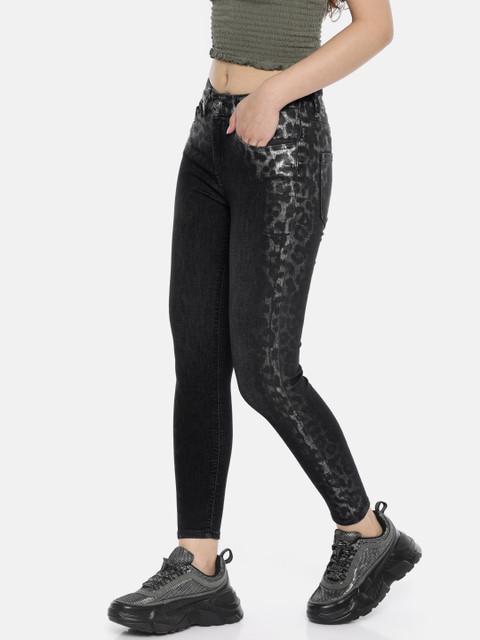 

ONLY Women Black Blush Skinny Fit Mid-Rise Clean Look Stretchable Cropped Jeans