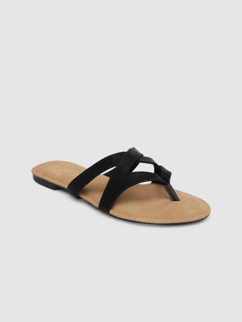 

Inc 5 Women Black Solid Open Toe Flats