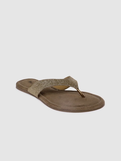 

Inc 5 Women Gold-Toned Embellished T-Strap Flats
