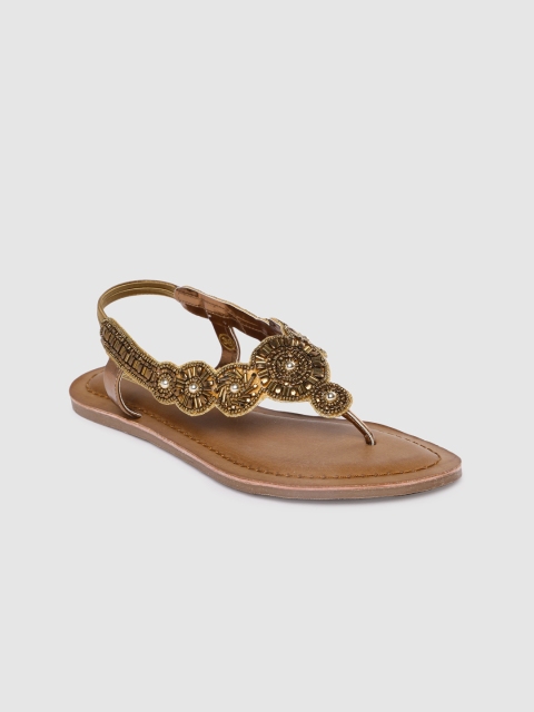 

Inc 5 Women Rose Gold Embellished Open Toe Flats