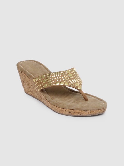 

Inc 5 Women Beige & Gold-Toned Embellished Sandals