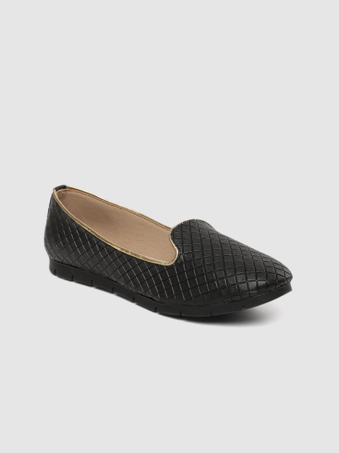 

Inc 5 Women Black Textured Ballerinas