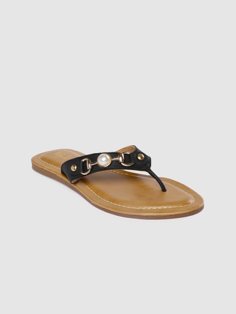 

Inc 5 Women Black Embellished Open Toe Flats