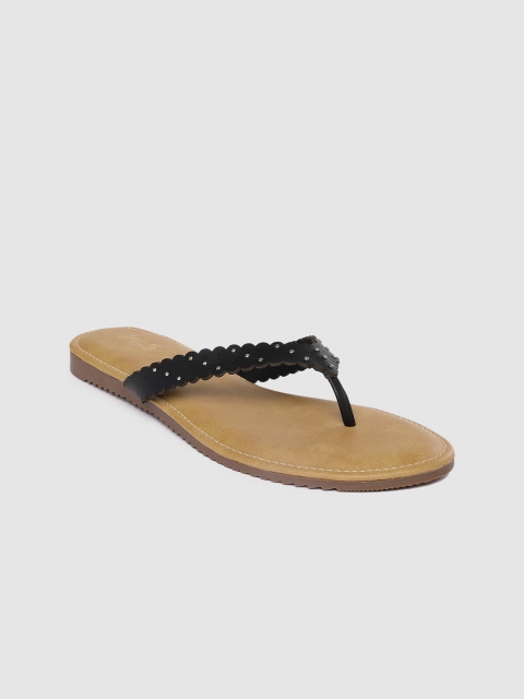 

Inc 5 Women Black Embellished T-Strap Flats