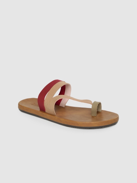 

Inc 5 Women Beige & Red Colourblocked One Toe Flats