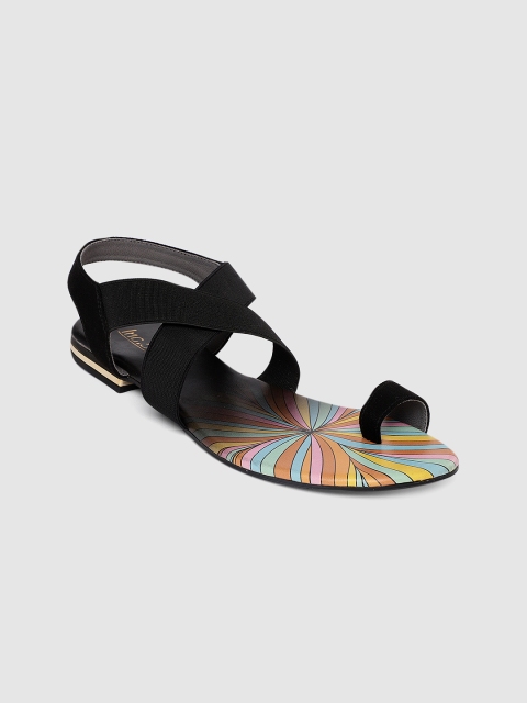 

Inc 5 Women Black Solid Leather One Toe Flats