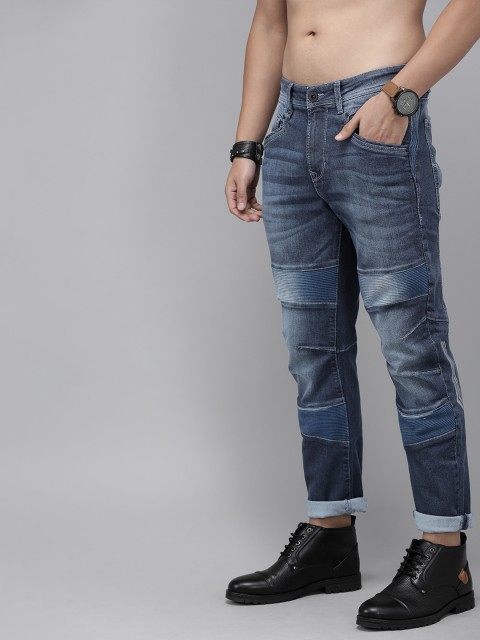 

Roadster Men Blue Biker Regular Fit Mid-Rise Clean Look Stretchable Jeans