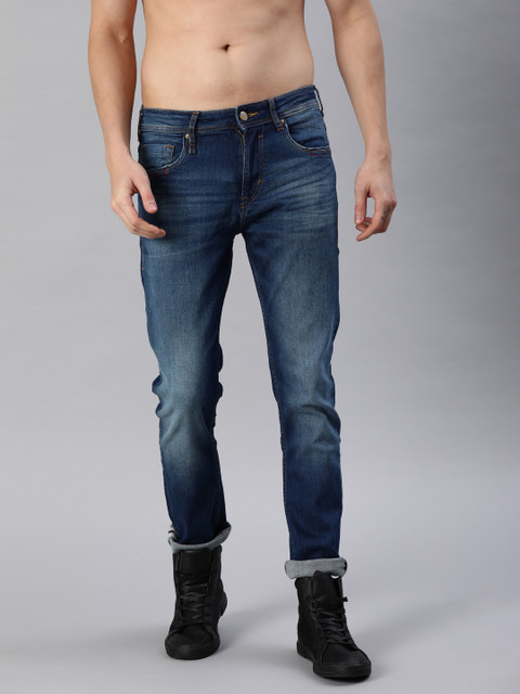 

The Roadster Lifestyle Co Men Blue Skinny Fit Mid-Rise Clean Look Stretchable Jeans