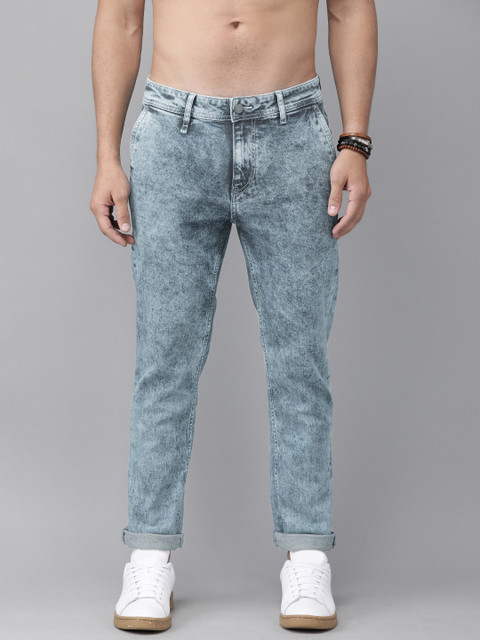 

Roadster Men Blue Regular Fit Acid Wash Mid-Rise Clean Look Stretchable Jeans