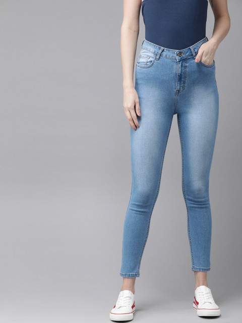 

Roadster Women Blue Skinny Fit Mid-Rise Clean Look Stretchable Jeans