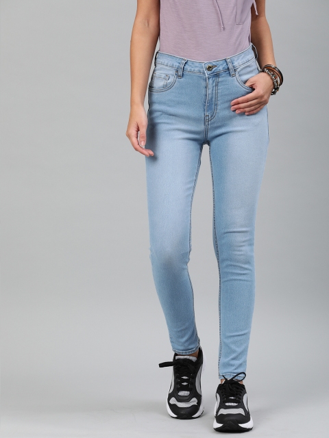 

The Roadster Lifestyle Co Women Blue Super Skinny Fit Mid-Rise Clean Look Stretchable Jeans