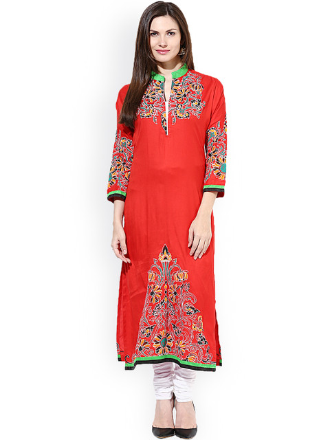 

Castle Red Printed Kurta