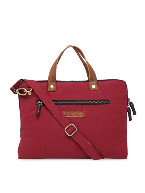 

The House of Tara Unisex Maroon Solid Laptop Bag