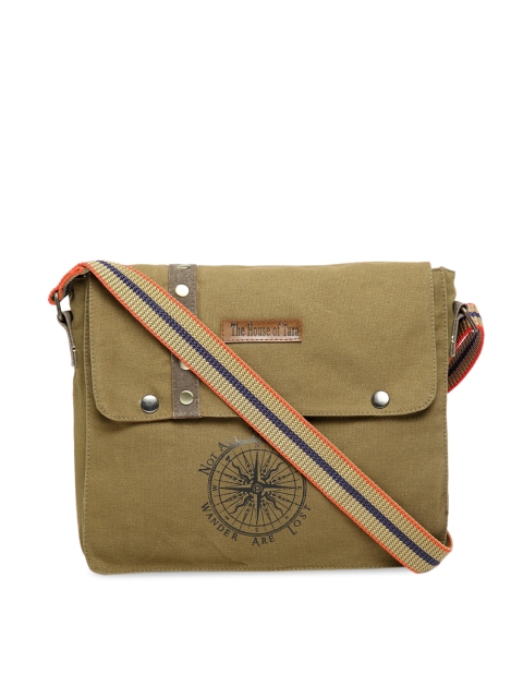 

The House of Tara Unisex Khaki Printed Messenger Bag