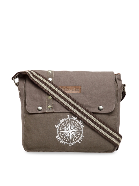 

The House of Tara Unisex Grey Printed Messenger Bag