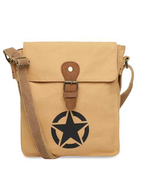 

The House of Tara Unisex Beige Printed Messenger Bag