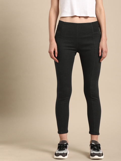 

DressBerry Women Black Washed Super Skinny Fit Jeggings