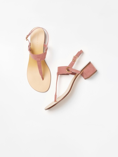 

CHARLES & KEITH Women Pink Solid Block Heel