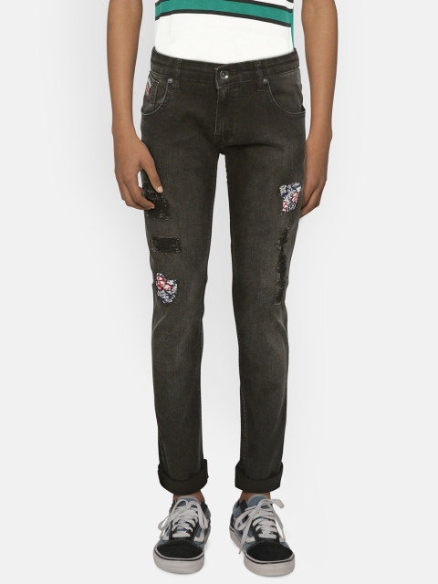 

Pepe Jeans Boys Black Slim Fit Mid-Rise Mildly Distressed Stretchable Jeans