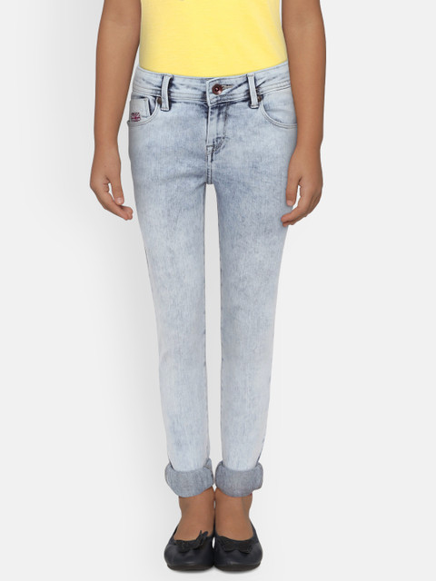 

Pepe Jeans Girls Blue Skinny Fit Mid-Rise Clean Look Jeans