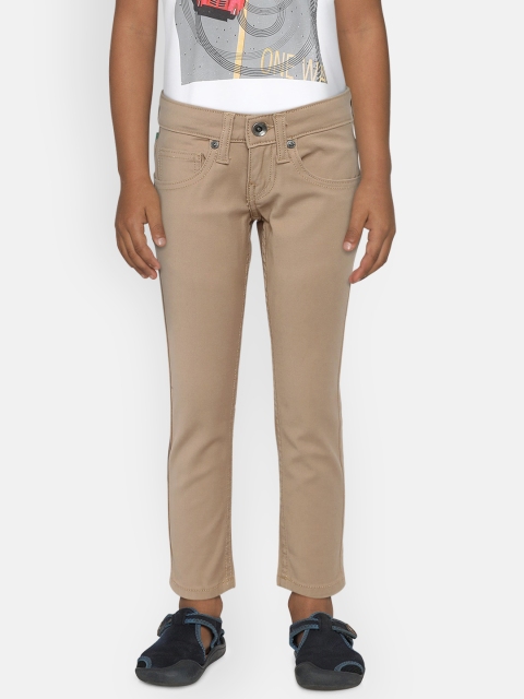 

Pepe Jeans Boys Brown Skinny Fit Mid-Rise Clean Look Jeans