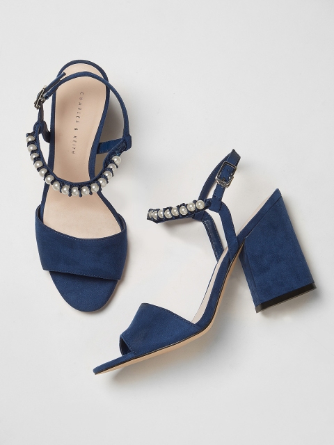 

CHARLES & KEITH Women Navy Blue Solid Sandals