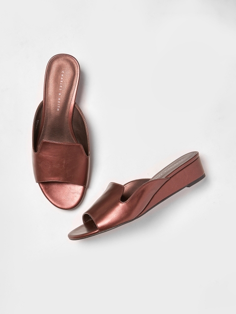 

CHARLES & KEITH Women Brown Solid Sandals