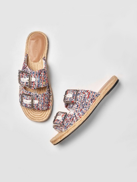 

CHARLES & KEITH Women Multicoloured Woven Design Open Toe Espadrille Flats, Multi