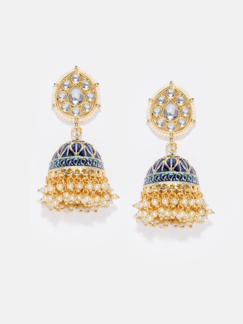 

Anouk Blue Dome Shaped Enamelled Jhumkas