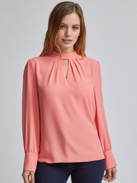 

DOROTHY PERKINS Women Peach-Coloured Solid Regular Top