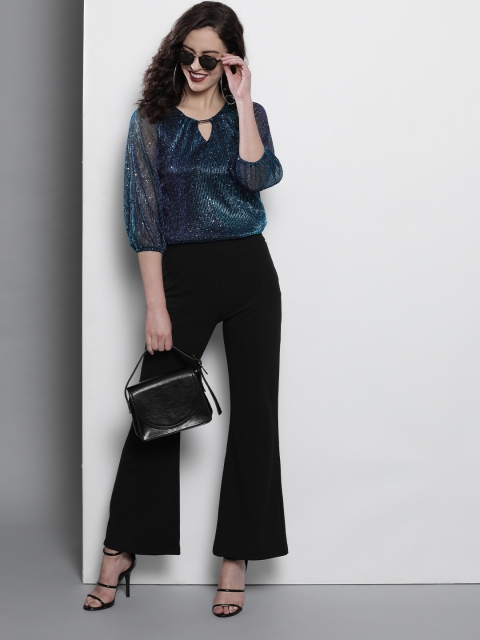 

DOROTHY PERKINS Women Navy Blue Embellished Top