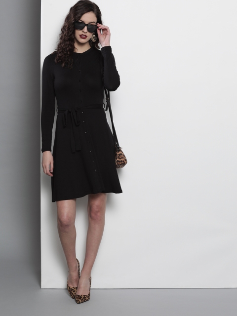 

DOROTHY PERKINS Women Black Solid A-Line Dress
