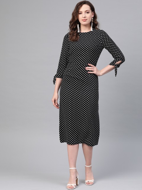 

DOROTHY PERKINS Women Black & White Printed A-Line Dress