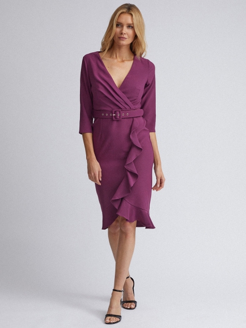 

DOROTHY PERKINS Women Purple Solid Wrap Dress