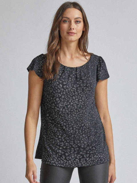 

DOROTHY PERKINS Women Charcoal Grey Shimmer Regular Top